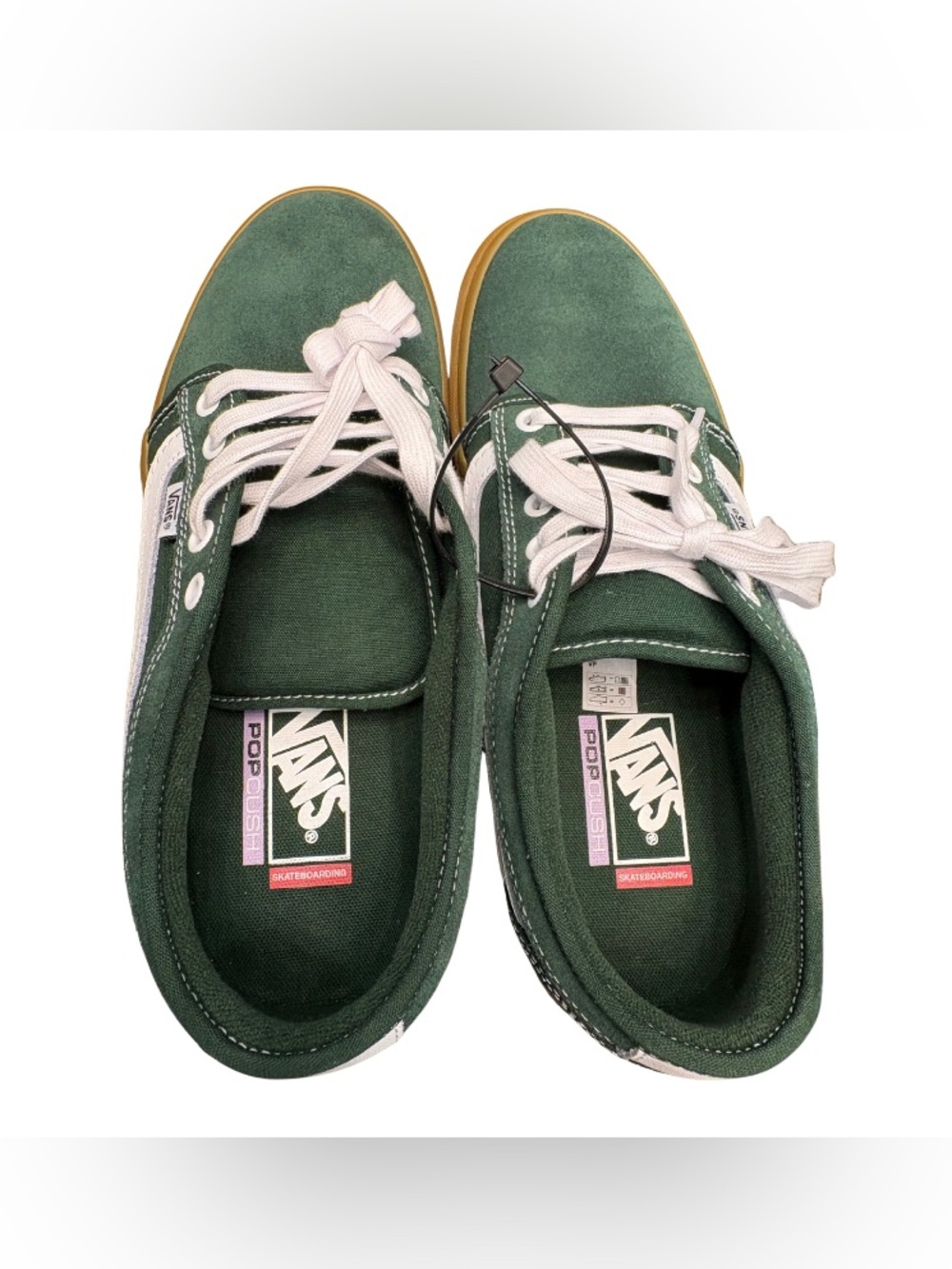 🔥🆕🔥Vans Old Skool Suede Skateboarding Sneaker in Green with White Stripe - Picture 7 of 8